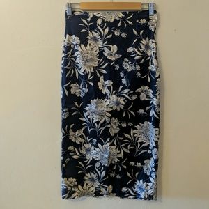 Zara Blue Floral Pencil Skirt